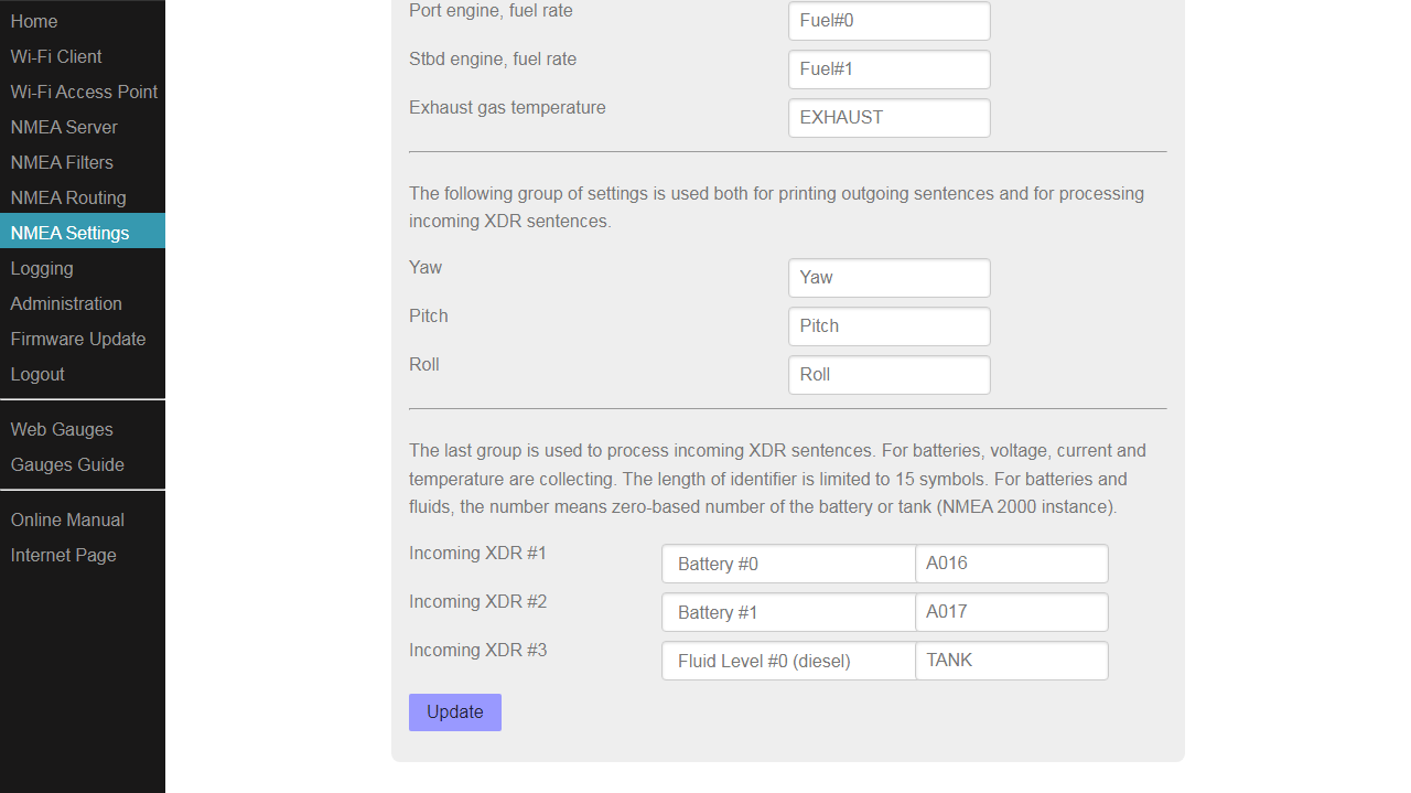 XDR settings